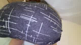 Housewife's Big Butt MILF Flashes White Panties Teasing Stepson into Mature Action