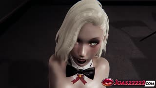 sexy elf anime girl in bunny cosplay rule34 animation - pov big tits play, close-up ass licking rimjob, and anal vibrator stimulation squirt