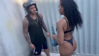 uhh the married latina neighbor hopped my backyard fence jus to ride my cock hard..