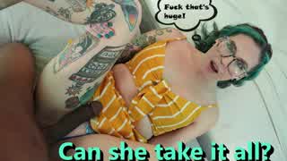 alt tattooed slut stood up, ready to suck and fuck roommate's monster bbc in spoon?
