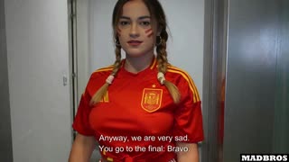 damn that big ass spanish babe takes anal dp rough in parking lot post soccer!