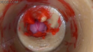 closeup pov camera buried in tight pussy explodes with massive creampie cumload