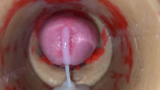 closeup pov camera buried in tight pussy explodes with massive creampie cumload