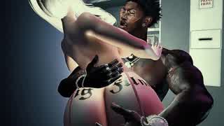 Blonde bimbo queen craves massive black cock in animated interracial scene