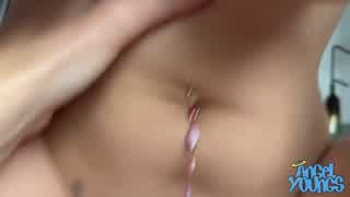 Busty Hot Blonde Angel Youngs Skips Pool for Wet Blowjob Titfuck Rough Doggystyle Pounding