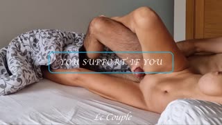 Morning coffee turns into standing doggystyle wife creampie fuck