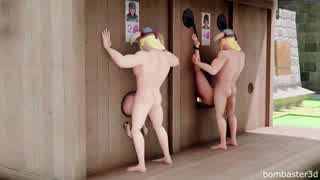 Firecracker and tower princess share public gloryhole surprises in 3D