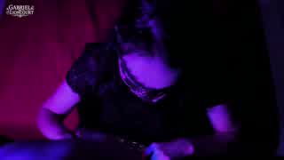 first time masked goth petite 18+ with black hair and red lipstick gives sloppy deep throat blowjob homemade amateur