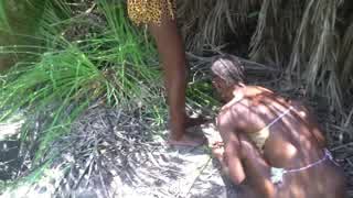 Deep in the forest, the African tribe chief gets an outdoor welcome like no other