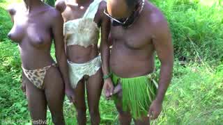 Deep in the forest, the African tribe chief gets an outdoor welcome like no other