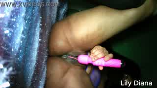 lilydiana super wet ebony pussy with vibrator after lesbian porn