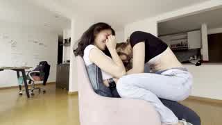 Lesbian pals scissor and eat pussy hard after boyfriend fails