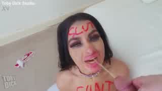 anal piss bimbo slurps ass gaped balls-deep and gulps loads like a whore