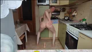 LanaTuls Rides Dildo Hard in Kitchen as Moscow Anal Whore