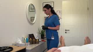 guy caught stroking gets risky nurse blowjob and doggystyle pound