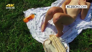 czech girl masturbates outdoors with deep pleasure