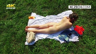 czech girl masturbates outdoors with deep pleasure
