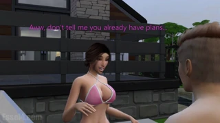 jane sneaks around in sims 4 pool story