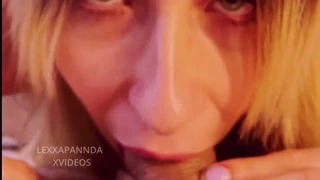 BLONDE WHORE DEEP THROATS BALLS FOR MESSY FACIAL