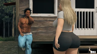 pawg camp counselor lures bbc thug to tent for interracial 3d creampie fun 👀