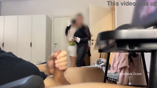 caught this mature babe watching porn and jerking off with me 😏