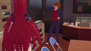 Rias en Akeno krijgen het hard in de bibliotheek! HSDXD NTR Waanzin 2 Volledige Film