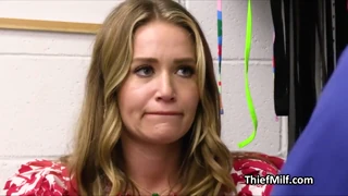 milf suspect moans loud while riding officer's thick dick in office