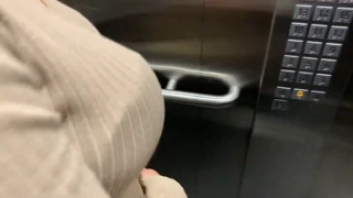 I meet my horny neighbor in the elevator and we fuck until we get caught