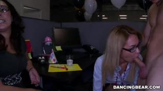 Secretaries Suck Dick at Dancingbear Orgy Party!