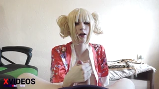 "Tall girl 190 cm gives a cock massage with oral and ends in cum in mouth"