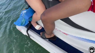 Lil d slaps valerie kay fat ass on jetski part 1!