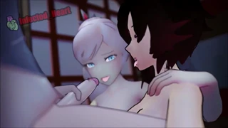 Whitley, Ruby and Weiss overflow with lust in their endless threesome loop