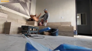 Construction Mason Pounds Bosses Hard Without Removing His Uniform