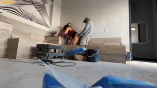 Construction Mason Pounds Bosses Hard Without Removing His Uniform