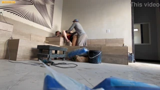 Construction Mason Pounds Bosses Hard Without Removing His Uniform