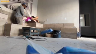 Construction Mason Pounds Bosses Hard Without Removing His Uniform