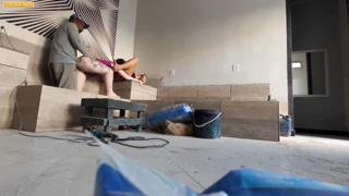 Construction Mason Pounds Bosses Hard Without Removing His Uniform