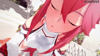 Yae Mikos vilde sutning og fucking i Genshin Impact POV