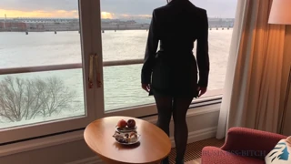 Secretary Fucks on Risky Business Trip Window, Business-Bitch