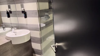 Coworker spots my morning wood sharing hotel bed sparking surprise fuck