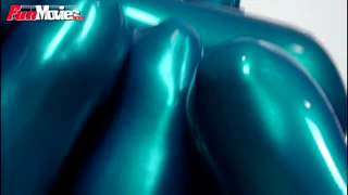 German lesbian latex lovers having fun with strap-on play 😈🔥