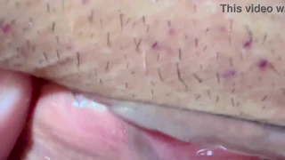 amateur shaved pussy closeup after 106 days of fucking