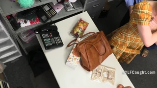 Thieving milf Kyla Keys punished by office gangbang on desk
