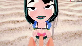 hey, check out Gwen givin' a wild blowjob on the beach... full POV action on Sheer & PTRN with Fantasyking3