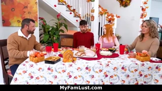 detailed threesome action ends with nate unloading on faces and tits