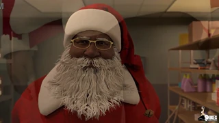 Kurvet kone tar en massiv shaft fra Santa i vill handling