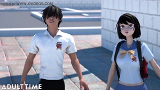 ADULT TIME Hentai sex ředitel nutí opozdilé studenty souložit veřejně