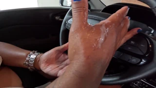 Slutty Driver Strokes Hard in the Car Ride! 🚗