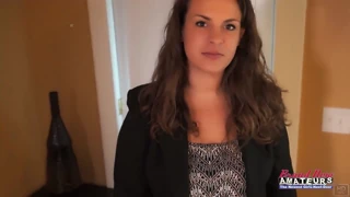Busty brunette milf Lilly M rims ass deepthroats cock and takes anal gape