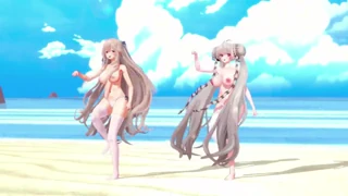 Azur Lane cure luduju u vrućem 3D hentai MMD plesu